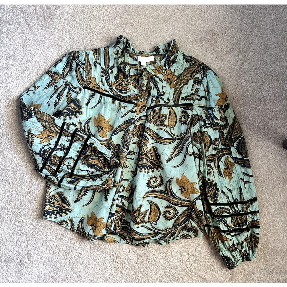 Jennifer & Grace Women´s Paisley Boho Maximalist Flowy Blouse Size S